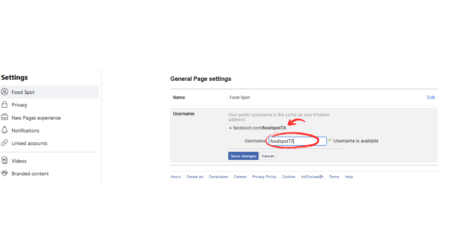 How to create Facebook page username in 2023